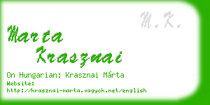 marta krasznai business card