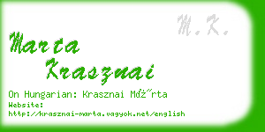 marta krasznai business card